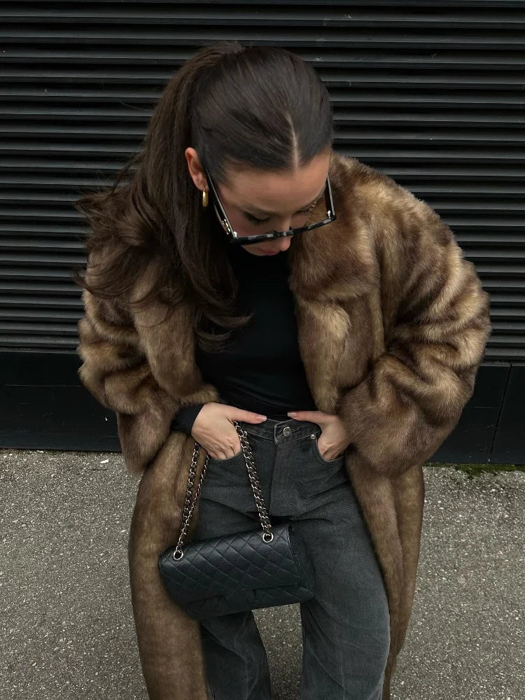 Faux Fur Long Coat