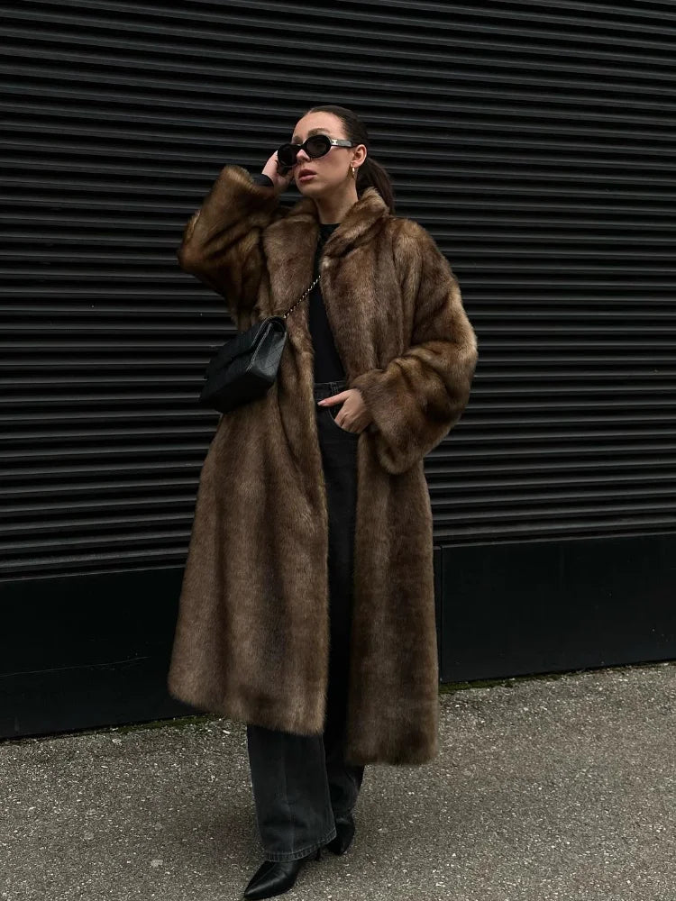 Faux Fur Long Coat